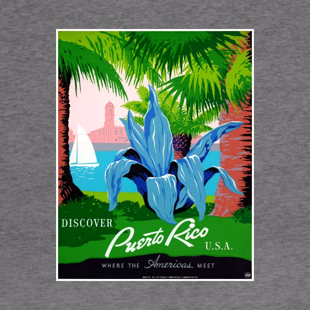 Vintage Travel Poster USA Puerto Rico by vintagetreasure